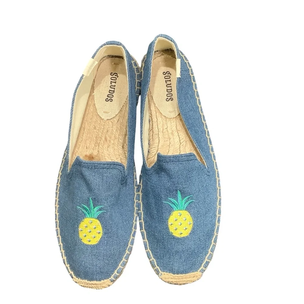 Soludos Anthropologie Pineapple Denim Espadrille